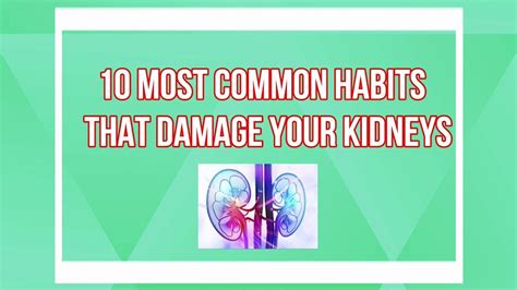 10 Most Common Habits That Damage Your Kidneys Kidneys Health