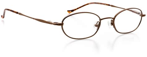 optical eyewear oval shape metal full rim frame prescription eyeglasses rx cocoa