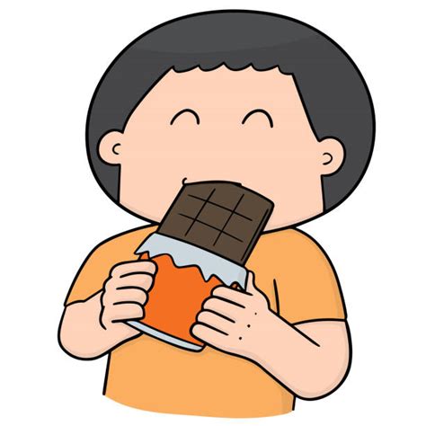 Best Cartoon Of Fat Person Eating Chocolate Illustrations Royalty Free Vector Graphics And Clip