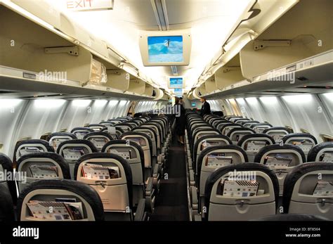 Thomson Boeing 757 200 Aircraft Interior North Terminal Gatwick Stock