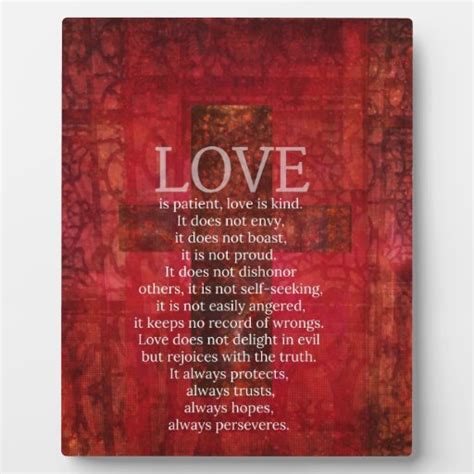 Love Is Patient Love Is Kind Bible Verse Plaque Zazzle