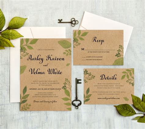 Maybe you would like to learn more about one of these? Rustic Wedding Invitations with RSVP Cards Kraft Paper Wedding Invitations Set Save the Date ...