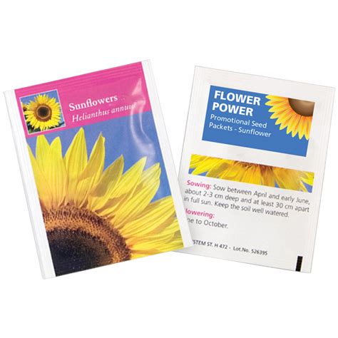Uk Promotional Seed Packets Sunflowers 501239