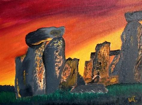 Oil Painting Of Stonehenge Sunrise Based On A Magazine Photo 125