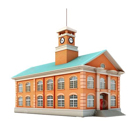 3d Illustration Of A School Building School 3d Education Png