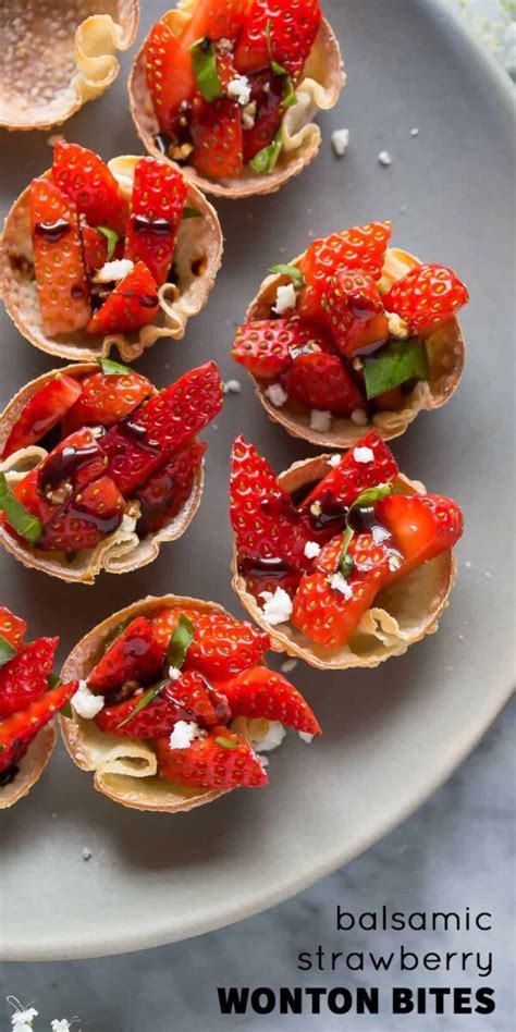 Strawberry Balsamic Bites With Feta And Basil