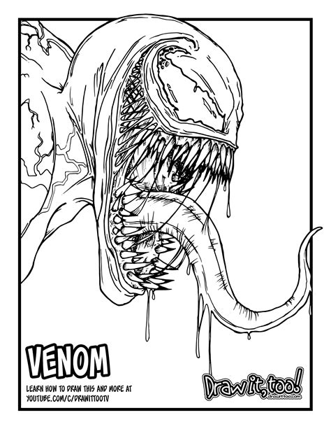 Marvel Venom Head Coloring Pages
