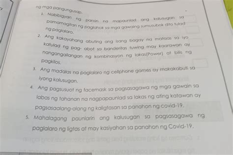 Gawain 2 Sa Pagsasagawa Ng Mga Gawaing Nagpapasigla Ng Katawan Tulad Ng