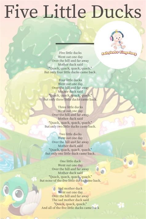 Five Little Ducks Super Simple Song Lyrics