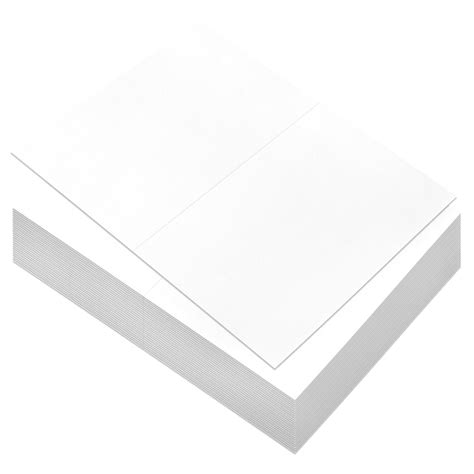 White Card Stock Half Fold Greeting Cards For Diy Craft Notes Glossy