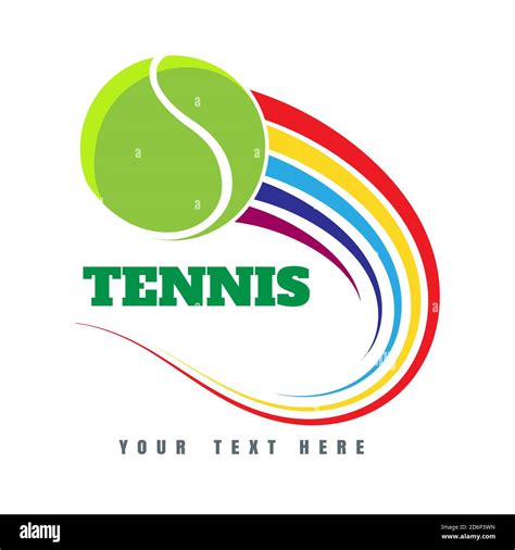 Tennis Logo Or Emblem With Tennis Ball And Trails Vector Illustration