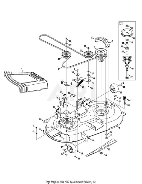 Troy Bilt 17wf2acs011 Colt Xp 2012 Parts Diagram For Mower Deck 42 Inch
