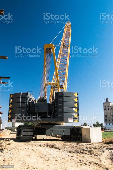 Crane On Overpass Construction Site Stock Photo Download Image Now