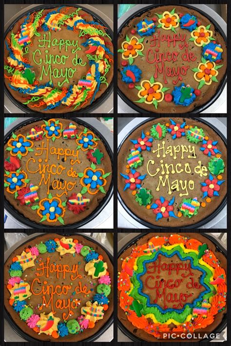 Cinco De Mayo Cookie Cakes | Cookie cake decorations, Cookie cake designs, Chocolate chip cookie ...