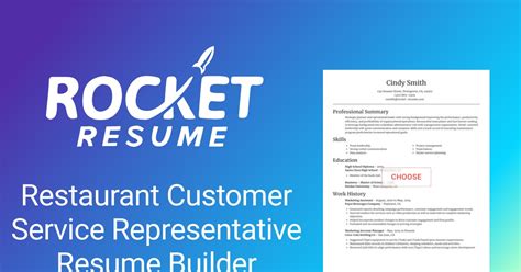 Restaurant Customer Service Representative Resume Builder