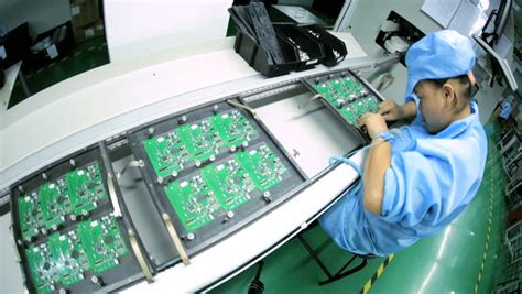 Factory Assembly Line Production Of Pcbs For Electronic Equipment