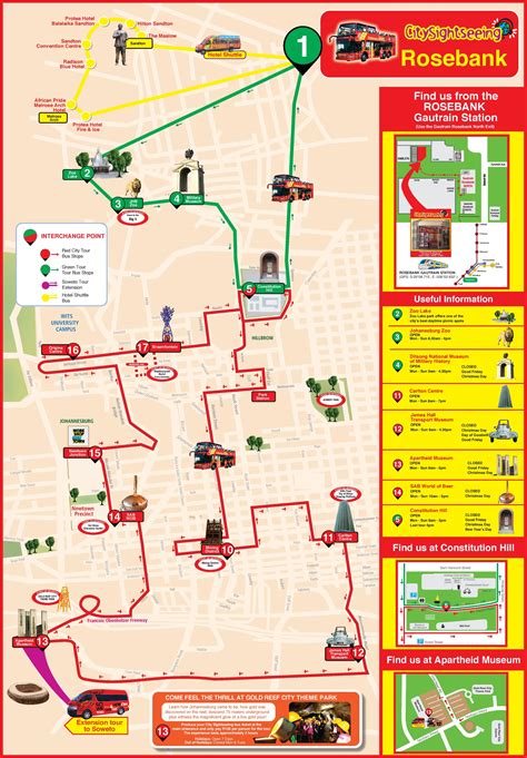 Johannesburg Sightseeing Map