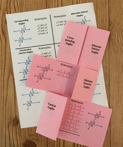 Parallel Lines Transversals And Their Angles Foldable Teaching