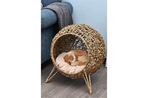 Studio Elevated Wicker Dome Pet Bed Animal Base