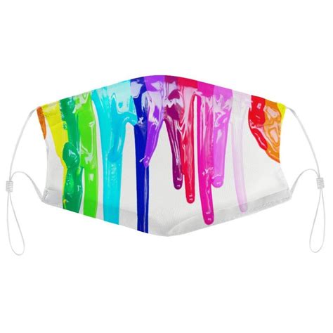 Rainbow Dripping Coolest Face Mask Design Colorful Rainbow Etsy