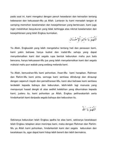 Contoh Doa Majlis Kesyukuran Ringkas Beserta Maksud Dalam Rumi Boleh Print PDF