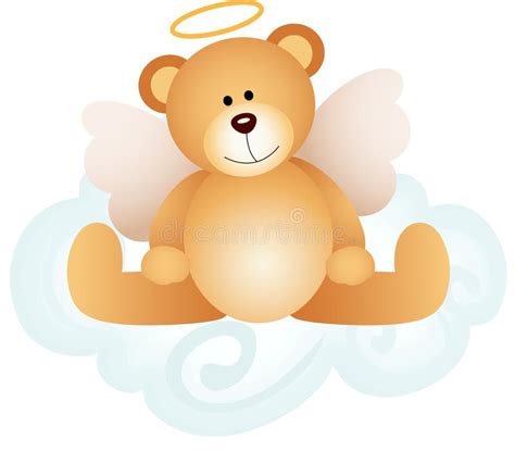 Angel Teddy Bear On Cloud Stock Vector Illustration Of Cloud 42513715