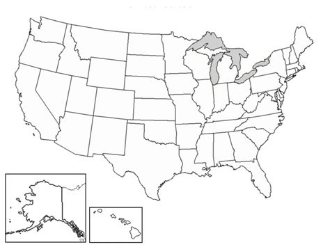 Print Out A Blank Map Of The Us And Have The Kids Color In Us