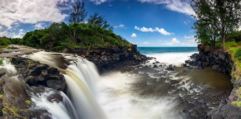 Wallpaper Island Waterfall Nature Tropical Reunion Island