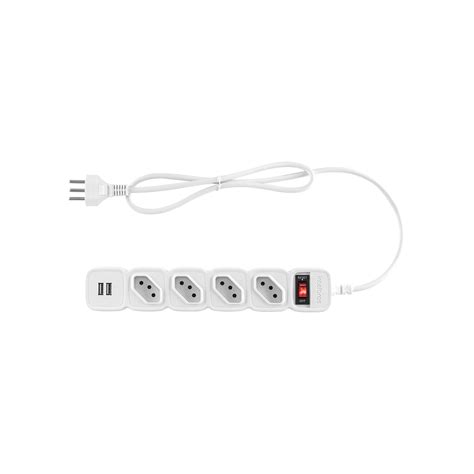 Protetor eletrônico com 4 tomadas e 2 portas USB EPE 204 USB e EPE 204 USB+ | Intelbras