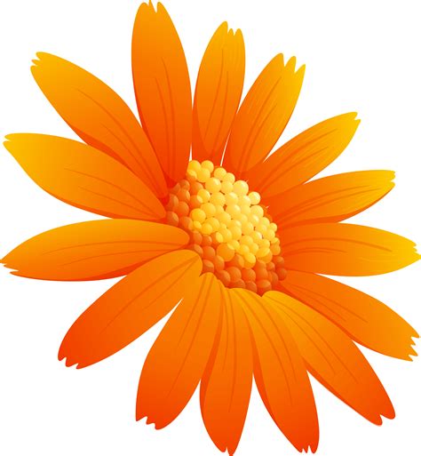 Flower Png Images Vector Flowers Cartoon Flowers Color Naranja Love