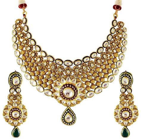 22k Gold Exquisite Antique Set Stbr17489 22k Gold Bridal Necklace