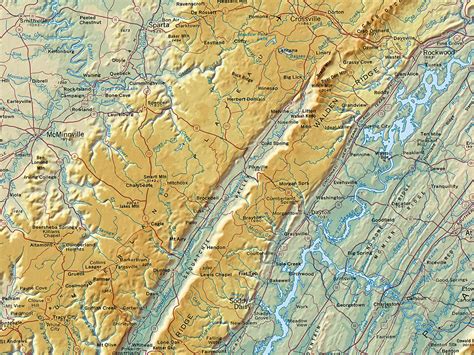 Tennessee Topographical Wall Map By Raven Maps 21 X 65