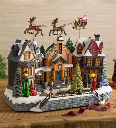 Animated Lighted Musical Santa Sleigh Christmas Village Decorative