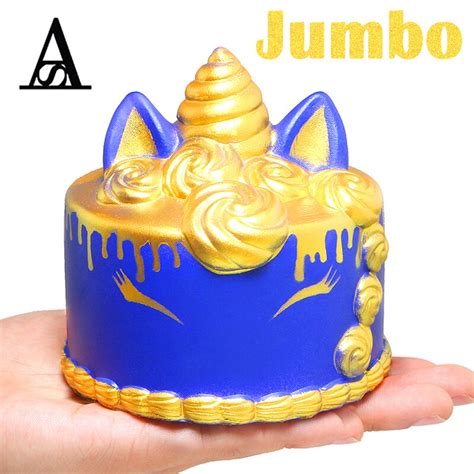 Jumbo Gold Unicorn Mousse Cake Squishy Cute Squishies Cream Scented