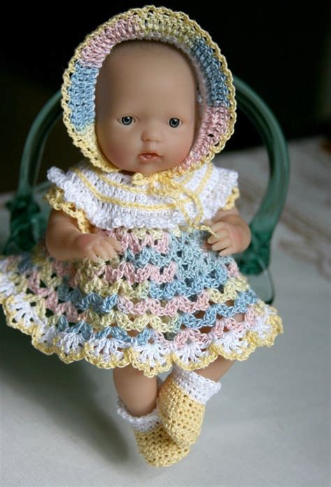 Pdf Pattern Crochet Inch Baby Doll Ruffled Yoke Dress Etsy