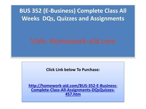 Ppt Bus 352 E Business Complete Class All Weeks Dqs Quizzes