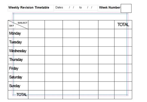Miss Smyths Blog Revision Timetable Template