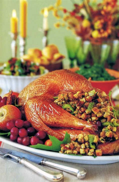 Roast Turkey With Stuffing And Vegetables Roasted Turkey Turkey