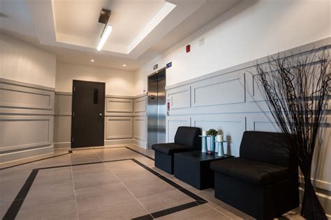 Stylish Condo Project Lobby With Secure Entrance Elevator And Wall