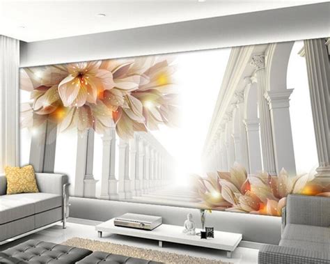 Beibehang 3d Wallpaper Living Room Bedroom Murals 3d Beautiful Flowers
