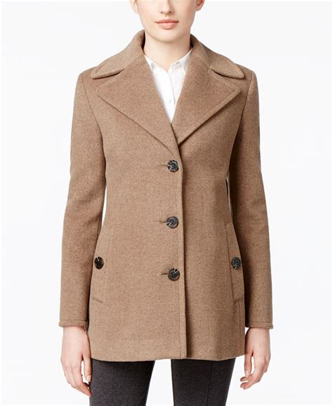 Calvin Klein Wool Cashmere Single Breasted Peacoat Created For Macys