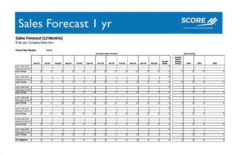 Sales Forecast Template Free 8 Sales Forecast Spreadsheet Template