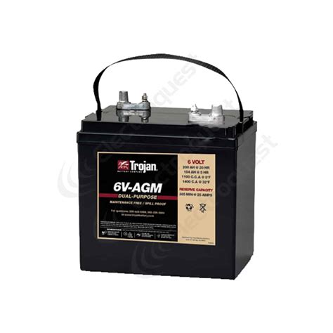 6v Agm Trojan Deep Cycle Motive Dual Purpose Battery 6v 200ah