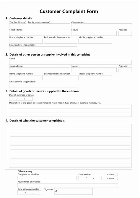 Customer Complaint Form Template Elegant Free 4 Customer Plaint Forms