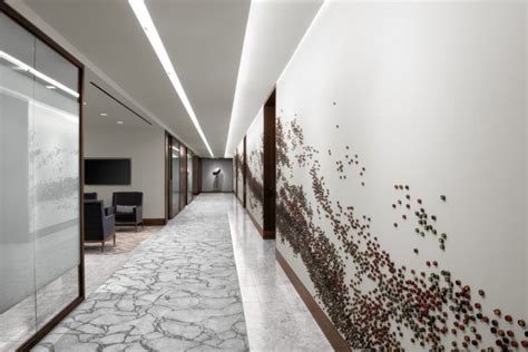 Newfield Exploration Exec Floor Corporate Interior Design Hallway Hires