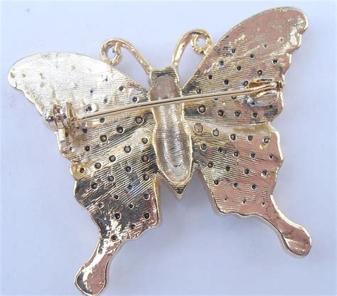 Vintage Butterfly Brooch Butterfly Rhinestone Brooch Butterfly Bling