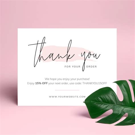 Business Thank You Card Template Editable Thank You For Order Etsy