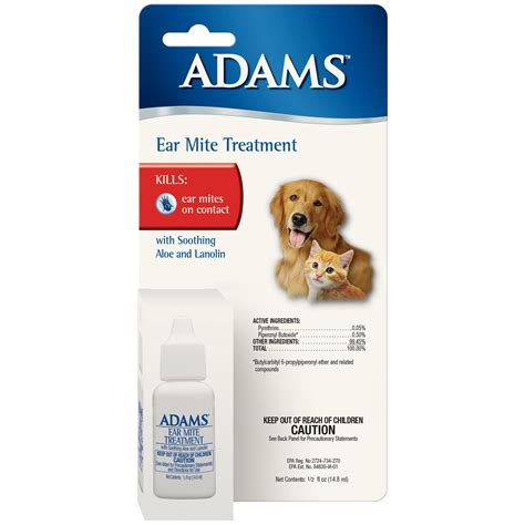 Adams Ear Mite Treatment 05 Fluid Ounces