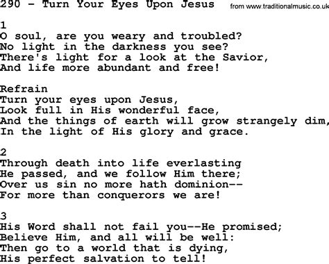 Adventist Hymnal Song Turn Your Eyes Upon Jesus With Lyrics Ppt