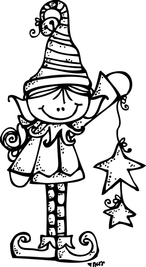 library  christmas elf clipart transparent  black  white png files clipart art